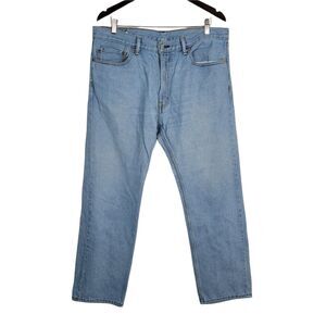 Levi's 505 Jeans Mens 36 X 30 Regular Fit Straight Leg Light Blue Premium Denim